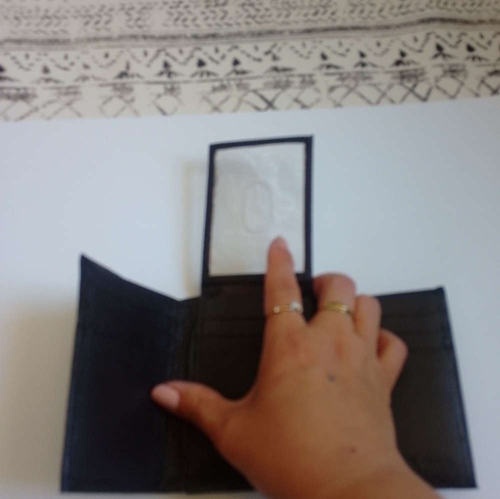 Men's trifold wallet genuine leather dark brown - Picture 4 of 9